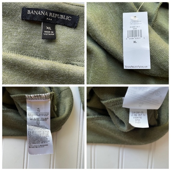 Banana Republic Dolman Long sleeve Knit Top Green Size XL Boat Neck NWT casual - Picture 6 of 9